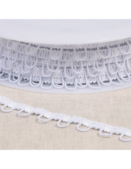 Galon con asola elastica - Bianco