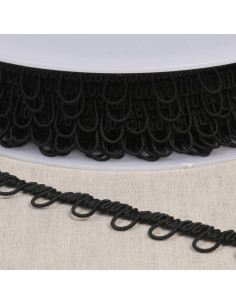 Galon con asola elastica - Nero
