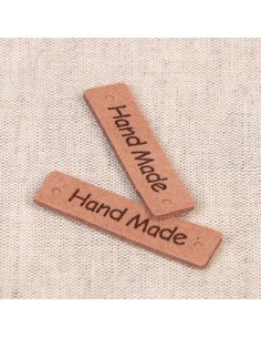 Set di 6 etichette similpelle - Fatto a mano marrone