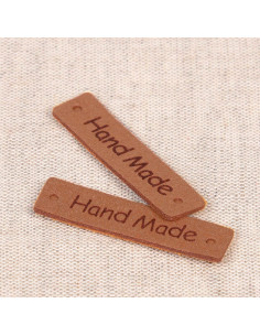 Set di 6 etichette similpelle - Fatto a mano beige