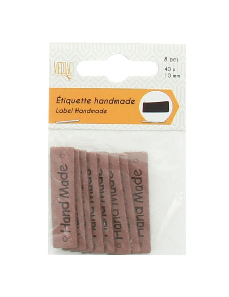 Set di 6 etichette similpelle - Fatto a mano beige