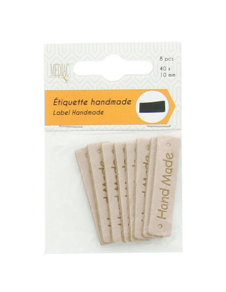 Set di 6 etichette similpelle - Fatto a mano avorio