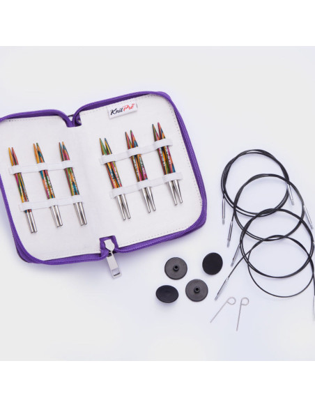 Set di ferri circolari corti KnitPro Deluxe Symfonie Wood