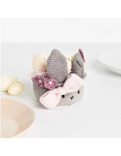 Kit uncinetto - Cestino di Pasqua grigio