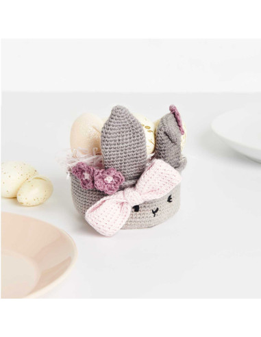 Kit uncinetto - Cestino di Pasqua grigio