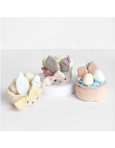 Kit uncinetto - Cestino di Pasqua grigio
