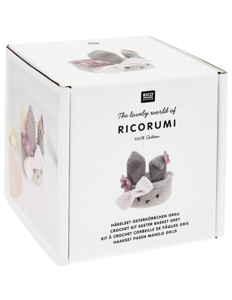 Kit uncinetto - Cestino di Pasqua grigio
