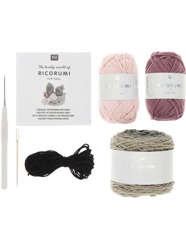 Kit uncinetto - Cestino di Pasqua grigio