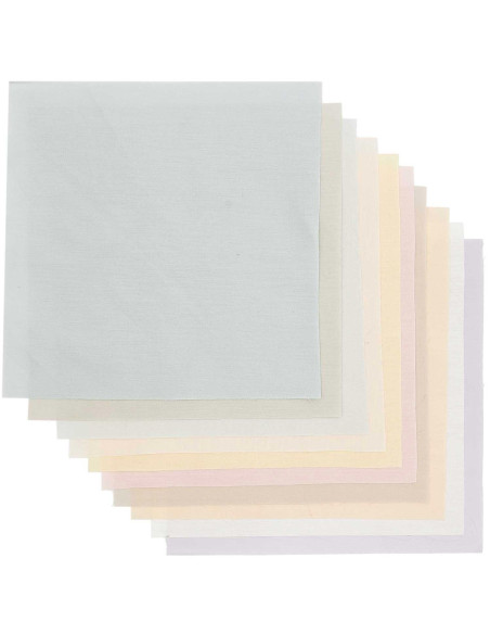Set di 10 coupon di tessuti speciali per ricamo - Pastello