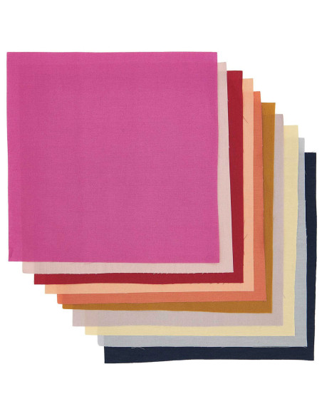 Set di 10 coupon di tessuti speciali per ricamo - Earthy
