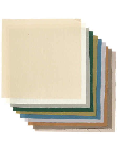 Set di 10 coupon di tessuti speciali per ricamo - Herbarium