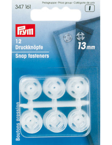 Bottoni a pressione in plastica trasparente da 13 mm