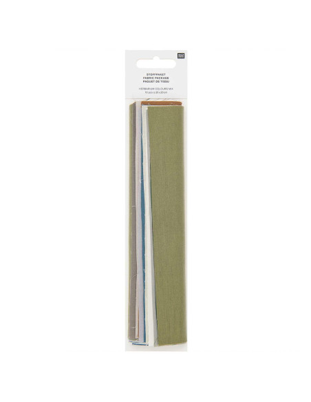 Set di 10 coupon di tessuti speciali per ricamo - Herbarium