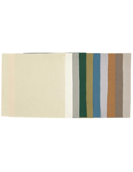 Set di 10 coupon di tessuti speciali per ricamo - Herbarium