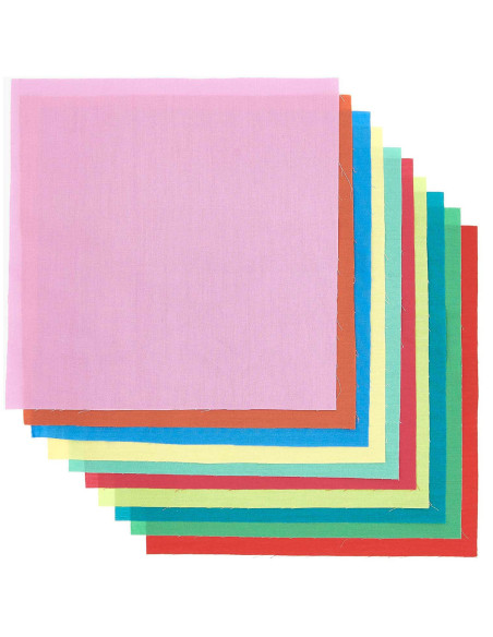 Set di 10 coupon di tessuti speciali per ricamo - Bright