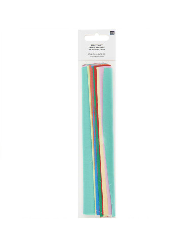 Set di 10 coupon di tessuti speciali per ricamo - Bright