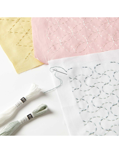 Set di 10 pezzi di tessuto speciale per ricamo - Sorbetto bubblegum