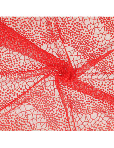 Tessuto pizzo Mila - Rosso