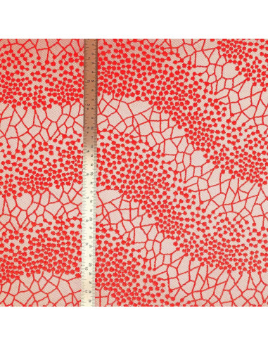 Tessuto pizzo Mila - Rosso