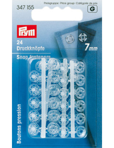 Bottoni a pressione in plastica trasparente da 7 mm