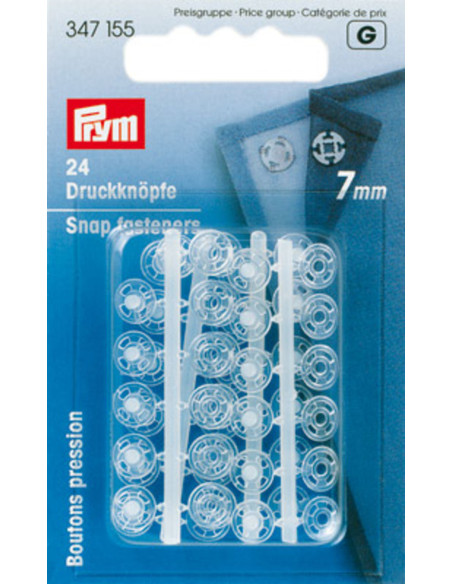 Bottoni a pressione in plastica trasparente da 7 mm