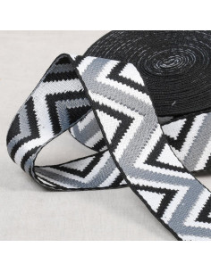 Cintura etnica - Nero, bianco e grigio