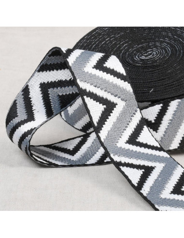 Cintura etnica - Nero, bianco e grigio