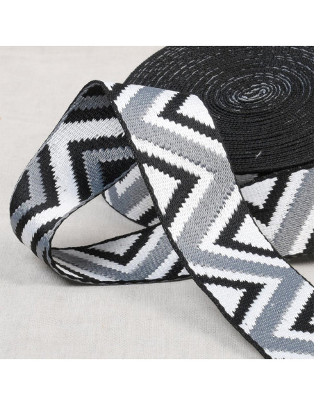Cintura etnica - Nero, bianco e grigio