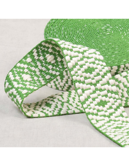 Cintura etnica - Rombo bianco e verde