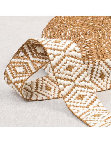 Cintura etnica - Rombo bianco e beige