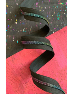 Chiusura in nylon 5 mm 274 cm - Maglia nera iridescente