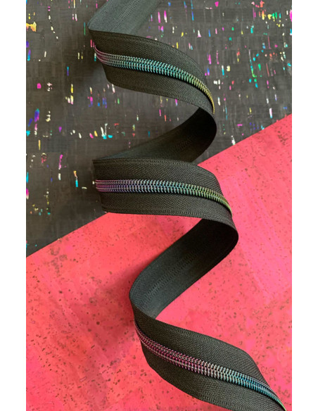 Chiusura in nylon 5 mm 274 cm - Maglia nera iridescente