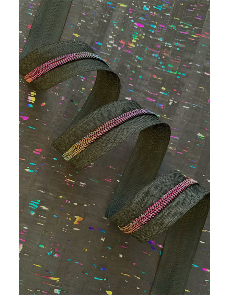 Chiusura in nylon 5 mm 274 cm - Maglia nera iridescente