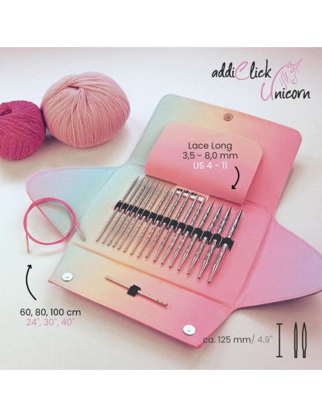 Addi Click Unicorn - Kit ferri circolari per maglieria
