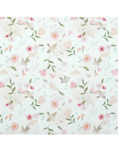 Tessuto popeline di cotone - Pretty bianco e rosa 2