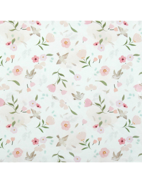 Tessuto popeline di cotone - Pretty bianco e rosa