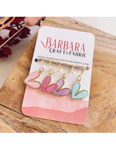 Set di 4 anelli segnapunti - Cuori perlati