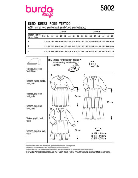 Modello di abito - Burda 5802