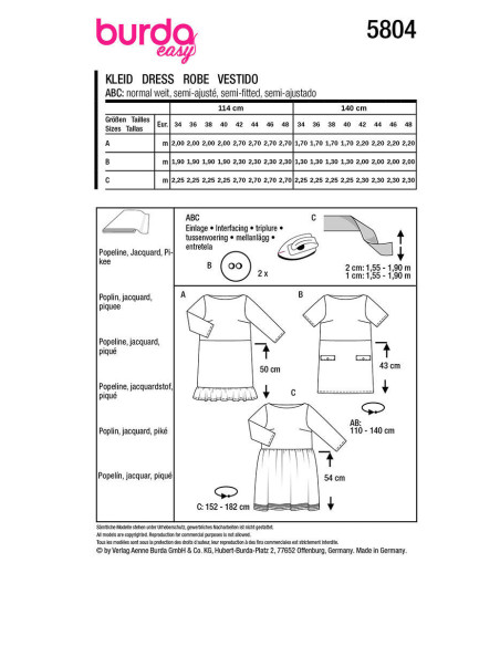 Modello di abito - Burda 5804