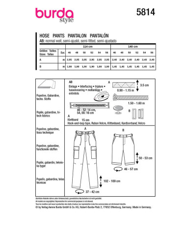 Modello di pantaloni - Burda 5814
