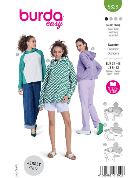 Modello di felpa - Burda 5828