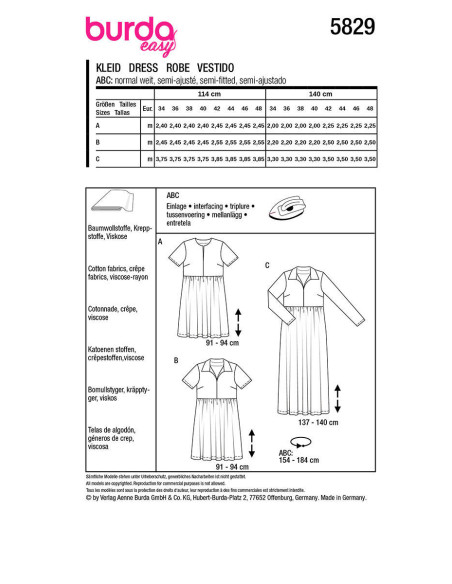 Modello di abito - Burda 5829