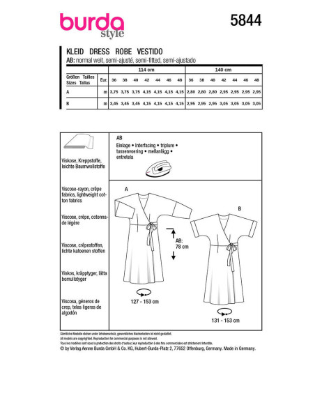 Modello di abito - Burda 5844