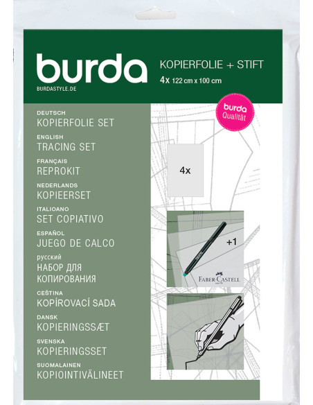 Pellicola di plastica reprokit con matita Burda