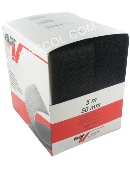 VELCRO® Brand da cucire nero 50 mm di larghezza scatola da 5 metri