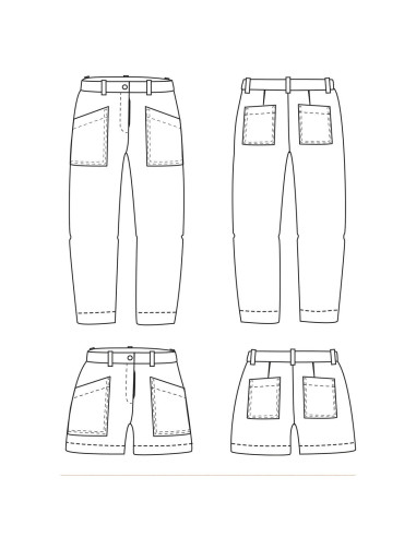 Modello di pantaloni e shorts Berlin - Ikatee