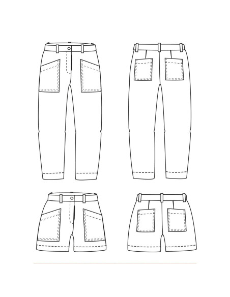 Modello di pantaloni e shorts Berlin - Ikatee