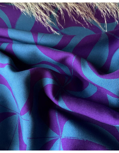 Tessuto twill di viscosa Purple retro - My Dress Made