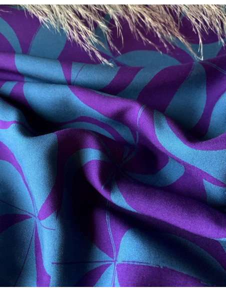 Tessuto twill di viscosa Purple retro - My Dress Made