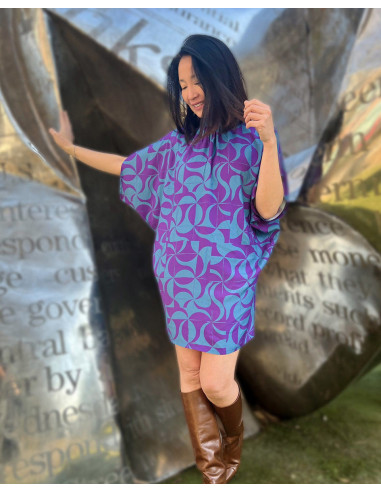 Tessuto twill di viscosa Purple retro - My Dress Made